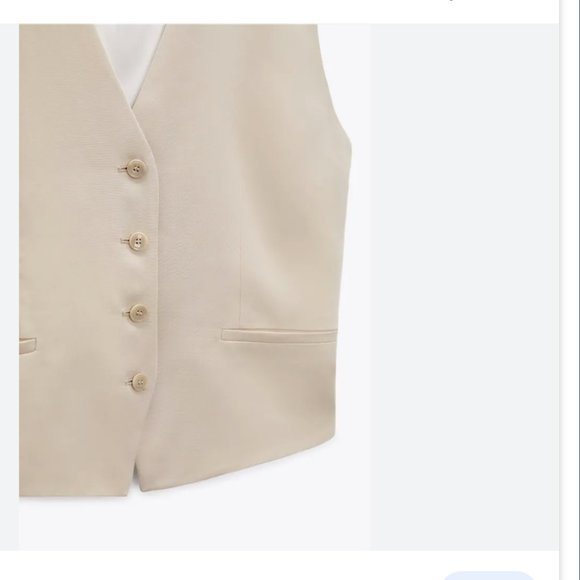ZARA FULLY LINED FITTED CLASSIC POCKET VEST - Picture 3 of 5